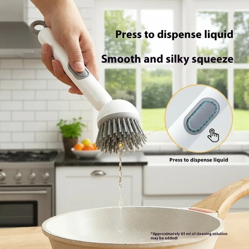 🔥6-in-1 Rotatable Dish Brush with Detergent Dispenser