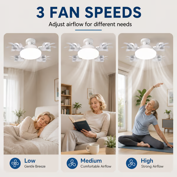 💡🌀 2-in-1 Energy-Saving Fan Light｜Cool Air + Soft Light in One