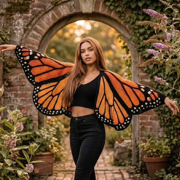 🔥LAST DAY SALE 49% OFF-🦋 Monarch Butterfly Crochet Cardigan👚