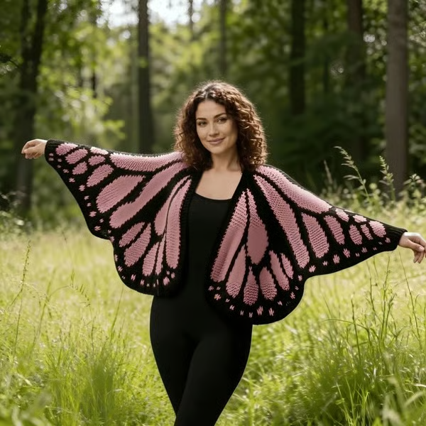 🔥LAST DAY SALE 49% OFF-🦋 Monarch Butterfly Crochet Cardigan👚