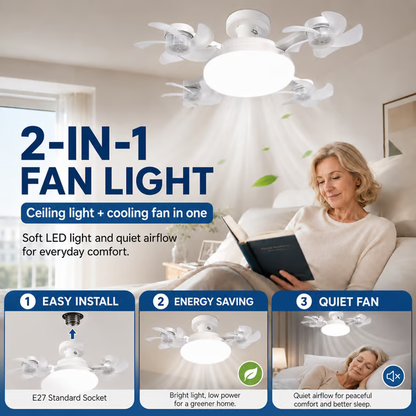 💡🌀 2-in-1 Energy-Saving Fan Light｜Cool Air + Soft Light in One