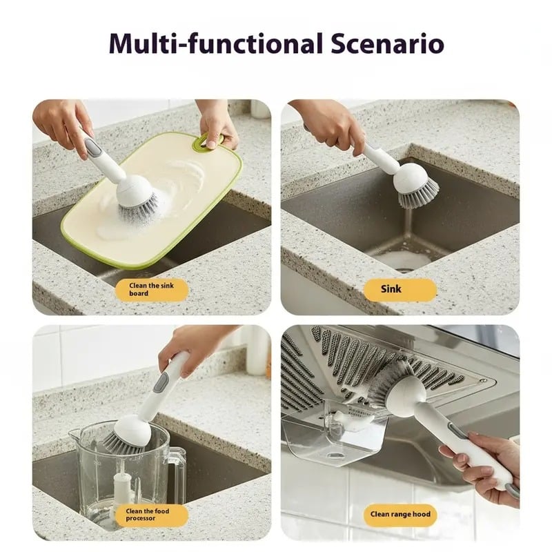 🔥6-in-1 Rotatable Dish Brush with Detergent Dispenser